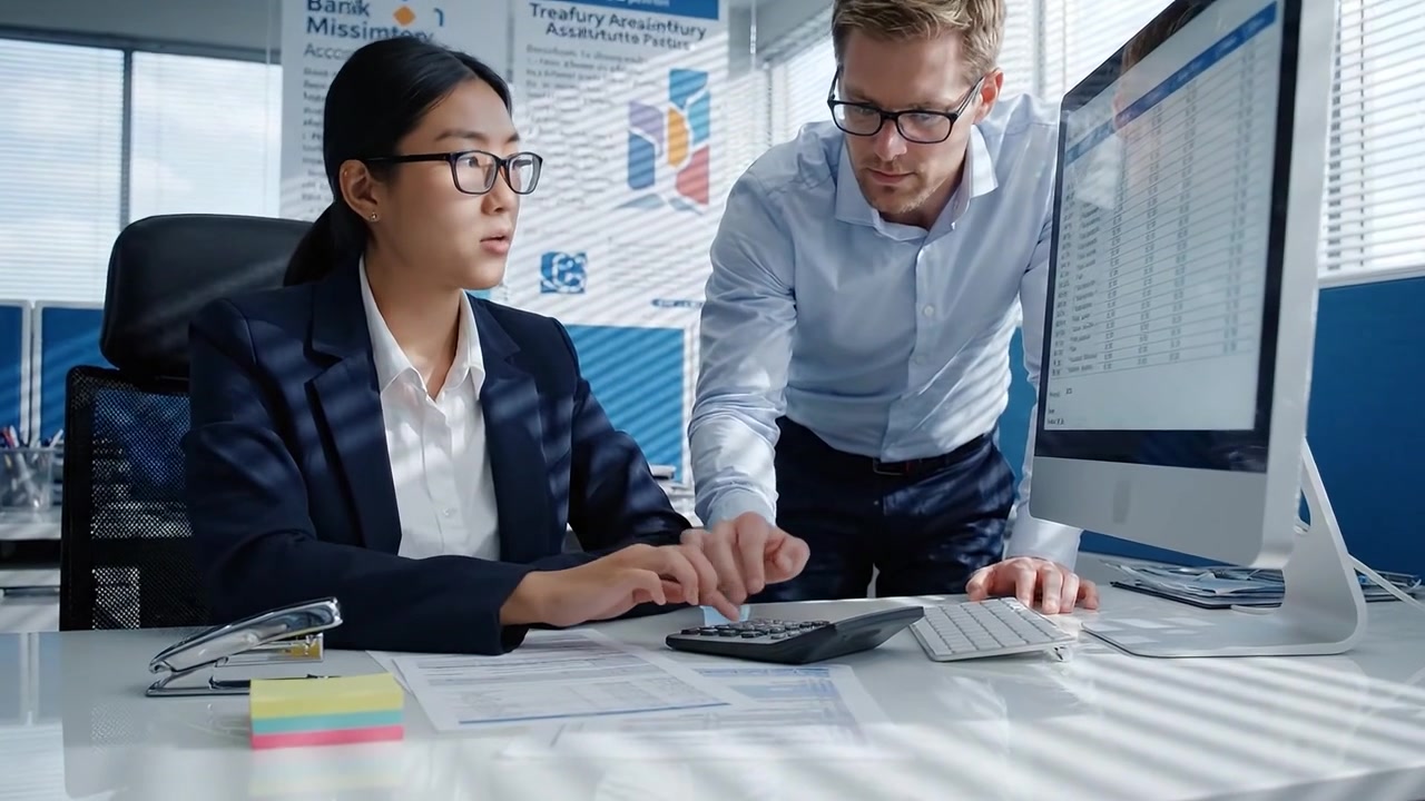 Focused Teamwork in a Modern Office: Collaborating on Financial Reports and Analysis for Accurate Results and Strategic Decision-Making in a Corporate Environment