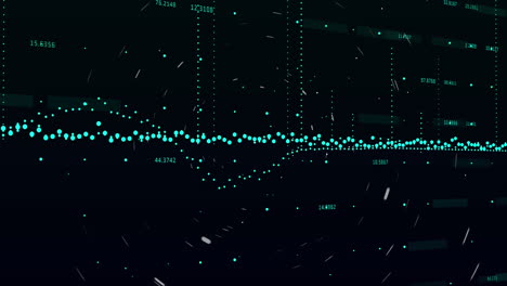 animación del escaneo del alcance y el procesamiento de datos financieros