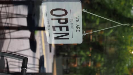 open sign at a business