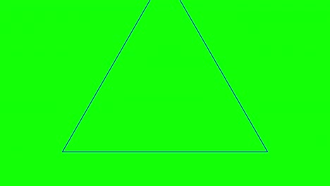 green background and multiple moving triangles, zoom in and out repeatedly