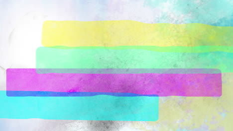 animación de rayas de colores pastel, sobre un fondo de cielo nublado