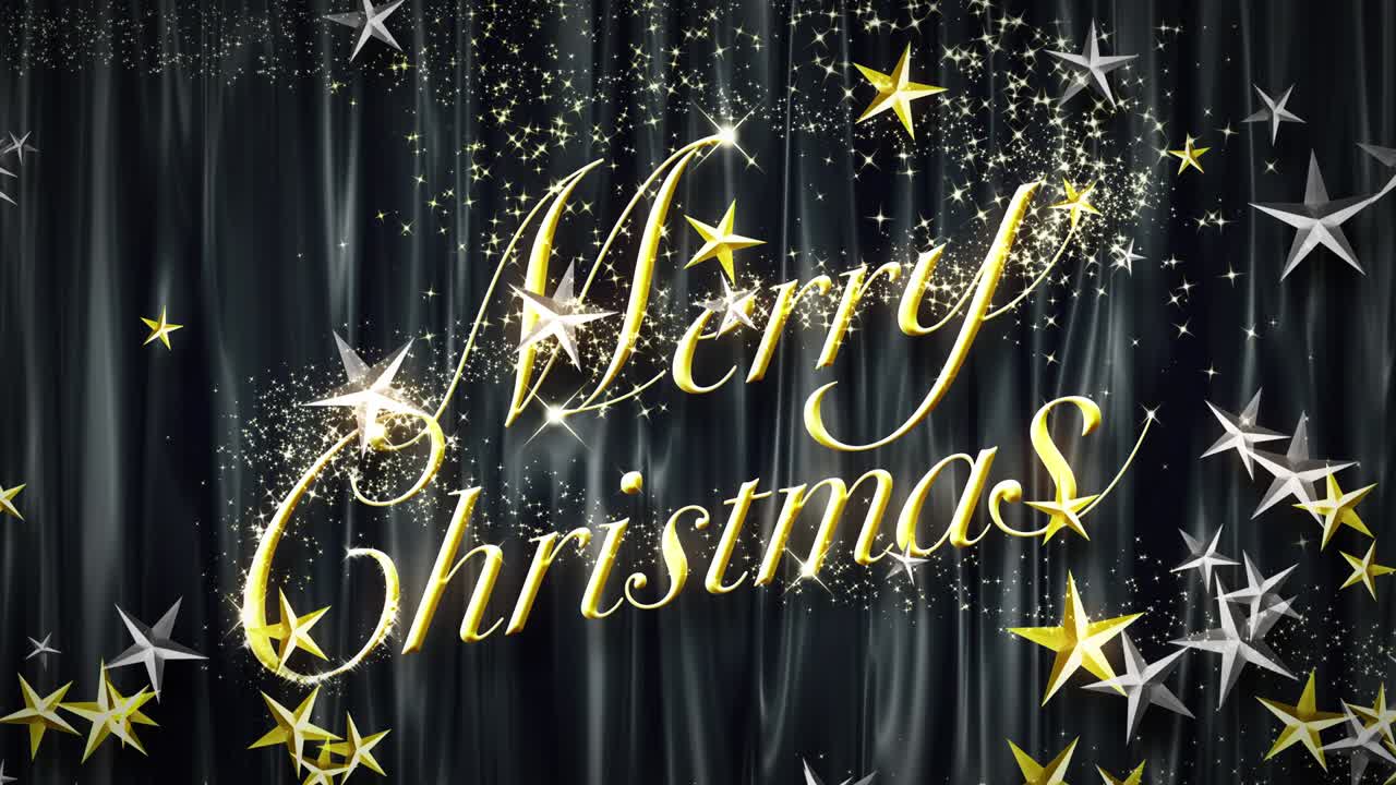 "메리 크리스마스"의 화려한 금속 텍스트 [루프]
