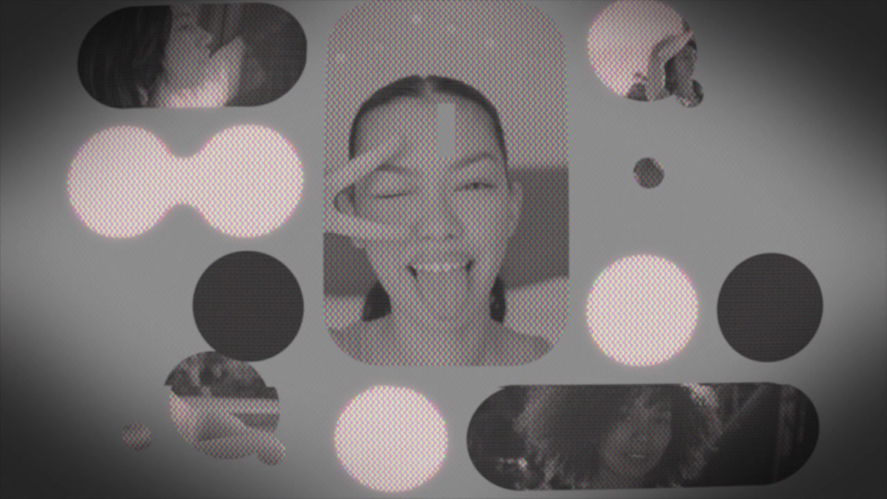Dynamická Bento Grid video koláž s retro glitch efekty
