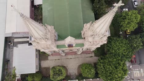 top view of parroquia nuestra señora del carmen in santa tecla, el salvador - aerial orbit