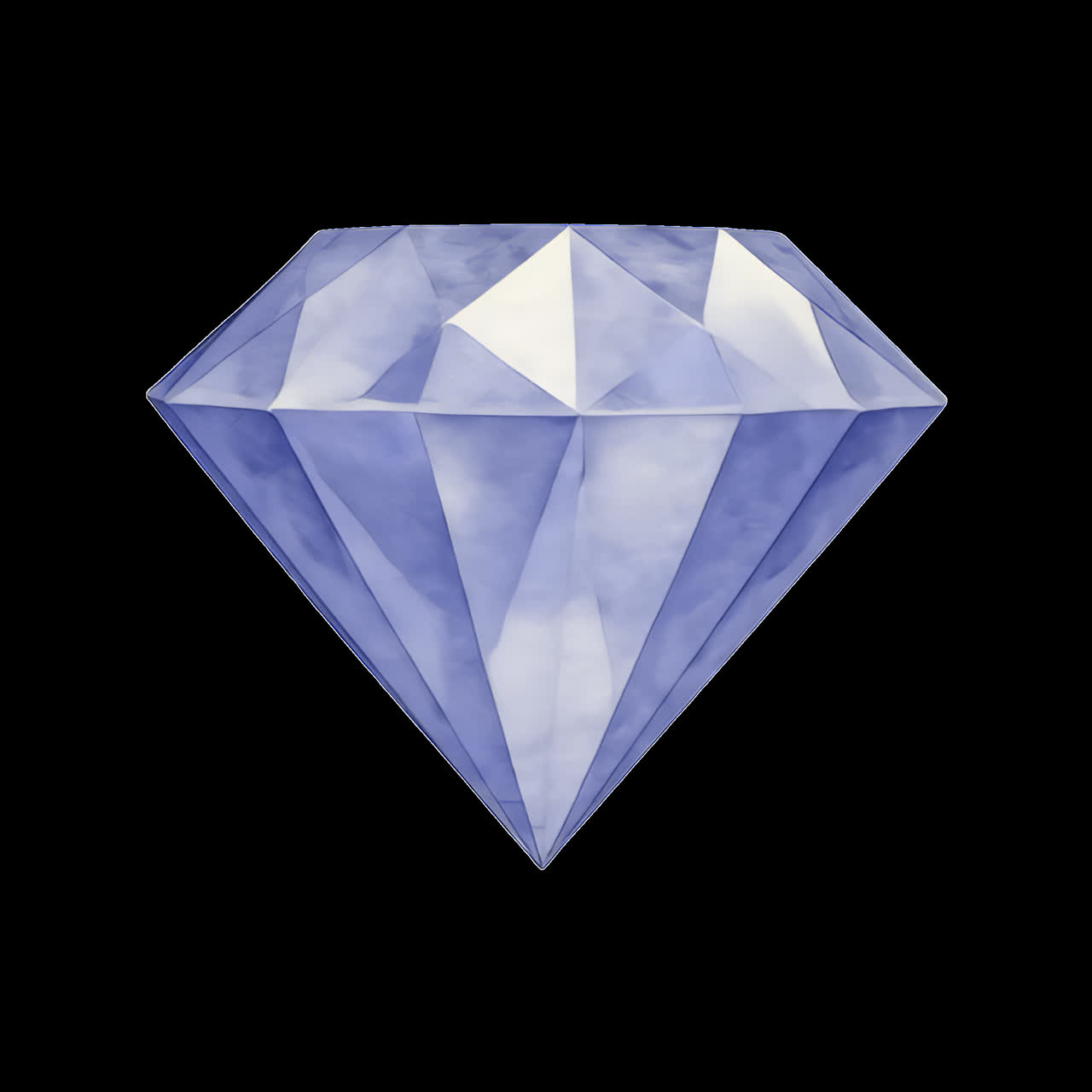 Animación de ilustración de diamante azul elegante como activo aislado, video 4K transparente, canal alfa