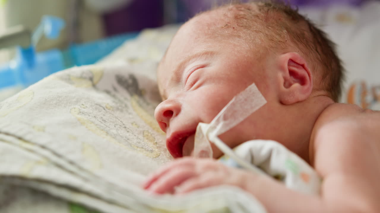Bebê Recém-Nascido Dormindo no Hospital