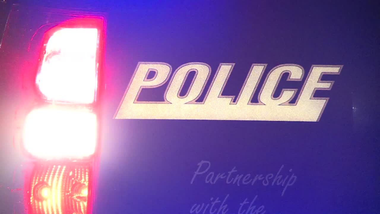 luces traseras de la policía parpadeando en la noche