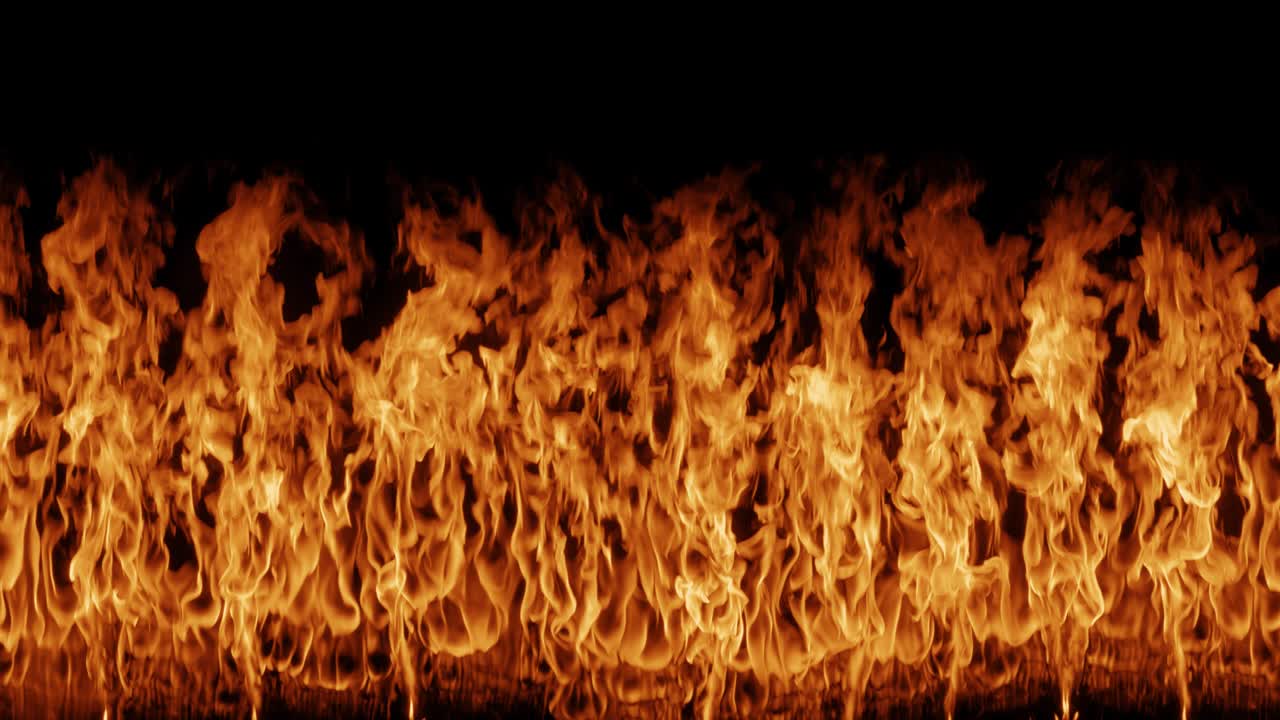 Loopable Wall Fire With Alpha Channel 4K