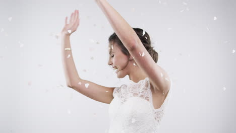 joyful bride celebrating