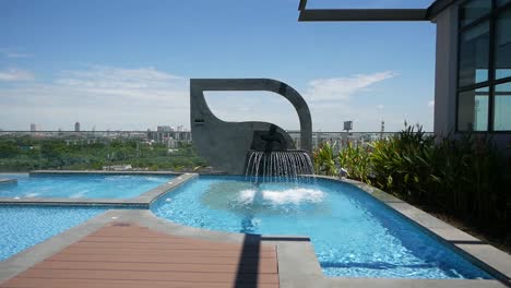 rooftop swimming pool with the city view