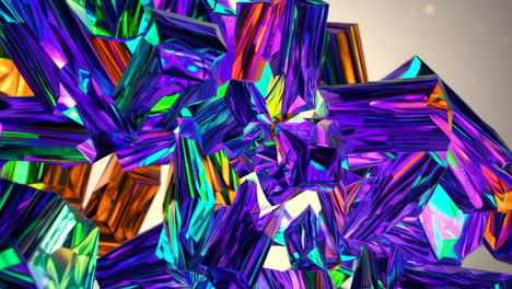 vibrant iridescent crystal shards abstract background