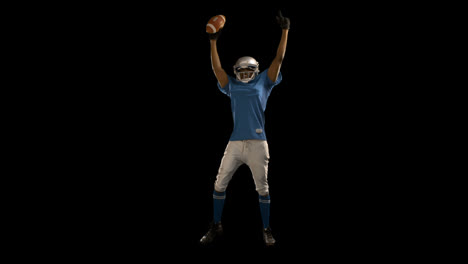 American-football-player-triumphing-with-raised-arms-