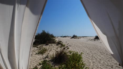 locked shot of the access to the sfantu gheorghe beach, in the confluence of the danube delta and the black sea