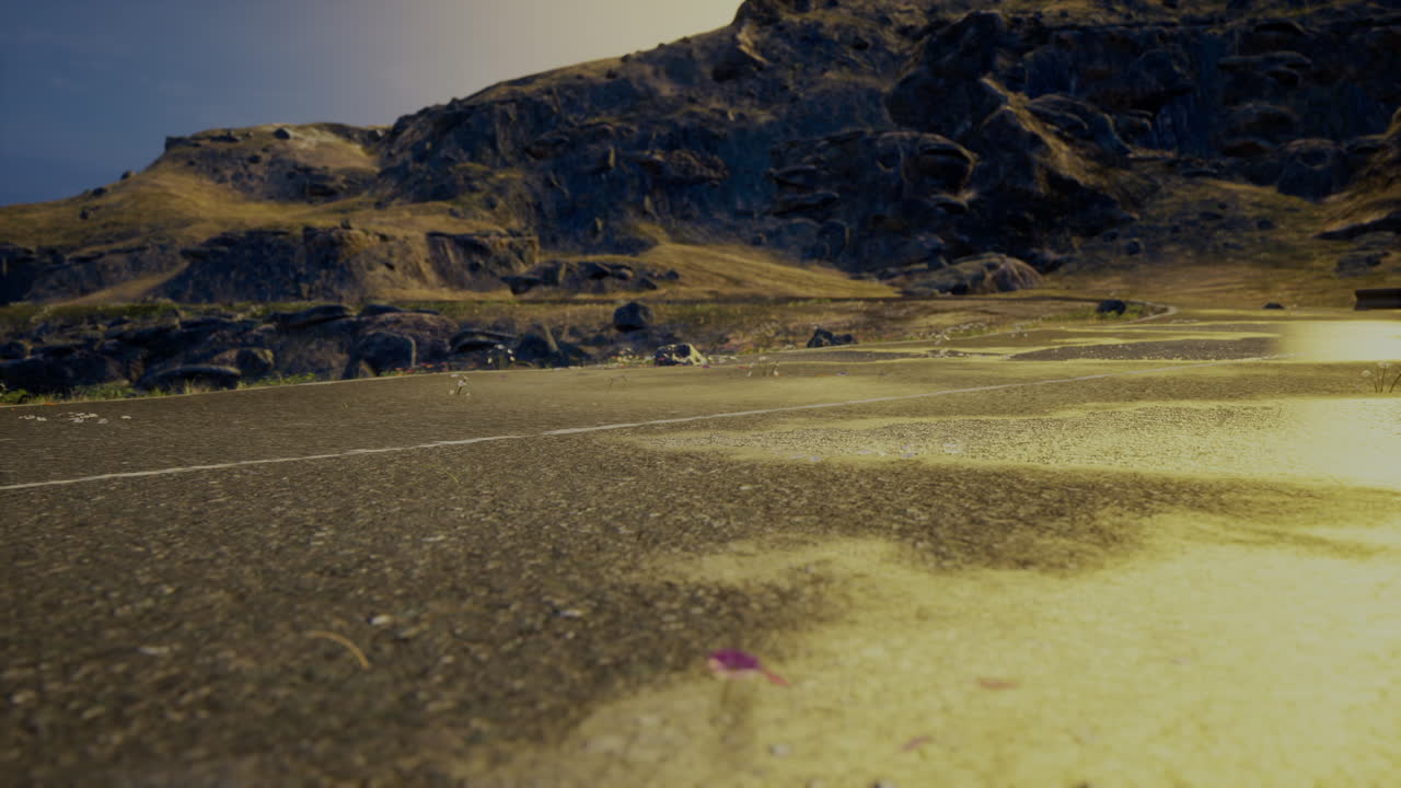 바다 근처 의 다채로운 고속도로 풍경