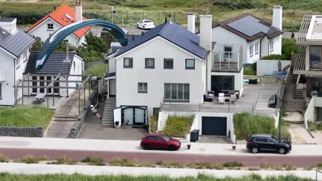 paragliding over dutch homes