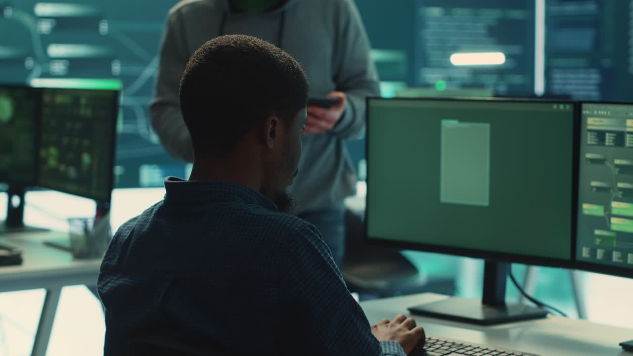 Cyber security team conducting cyber surveillance and threat detection