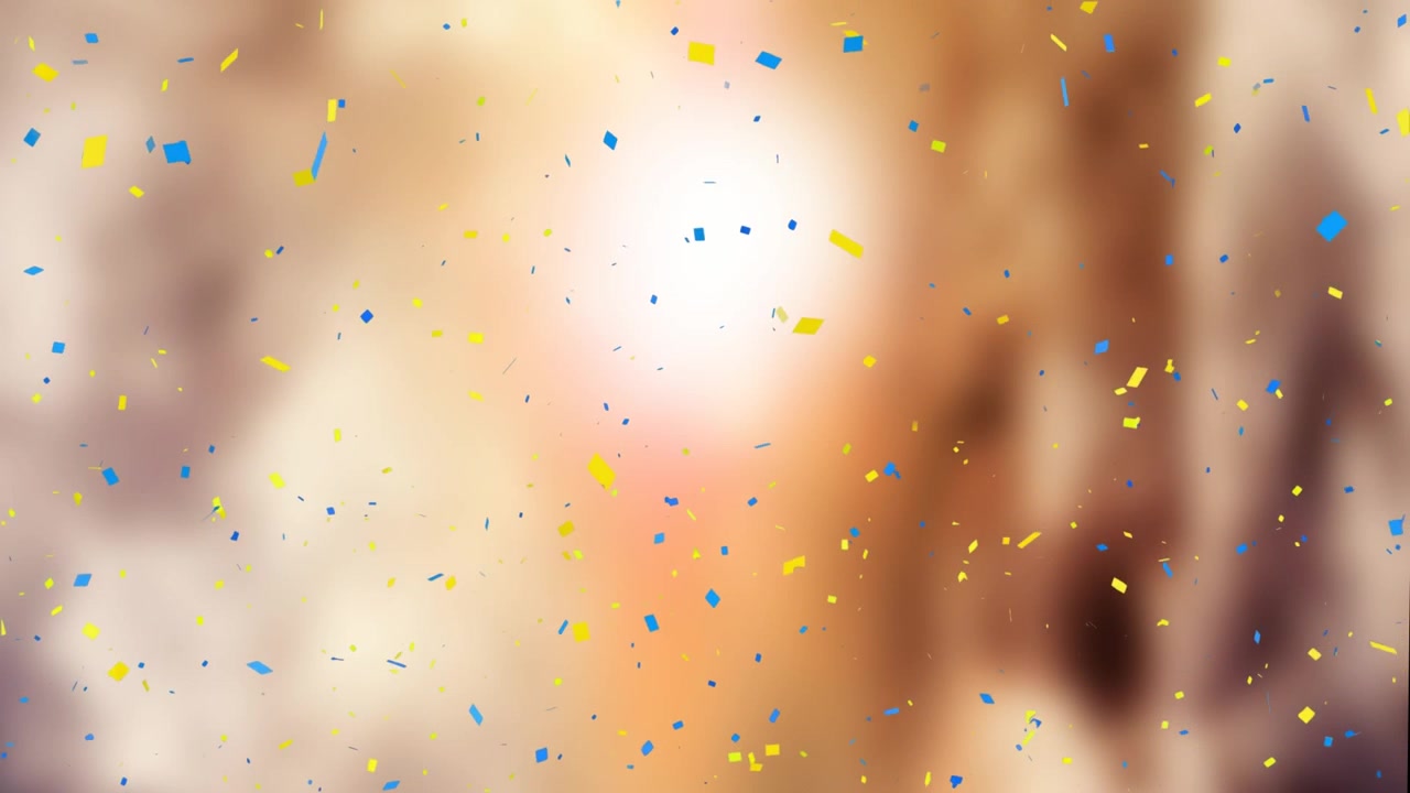 Animation of white dots floating over red and white background