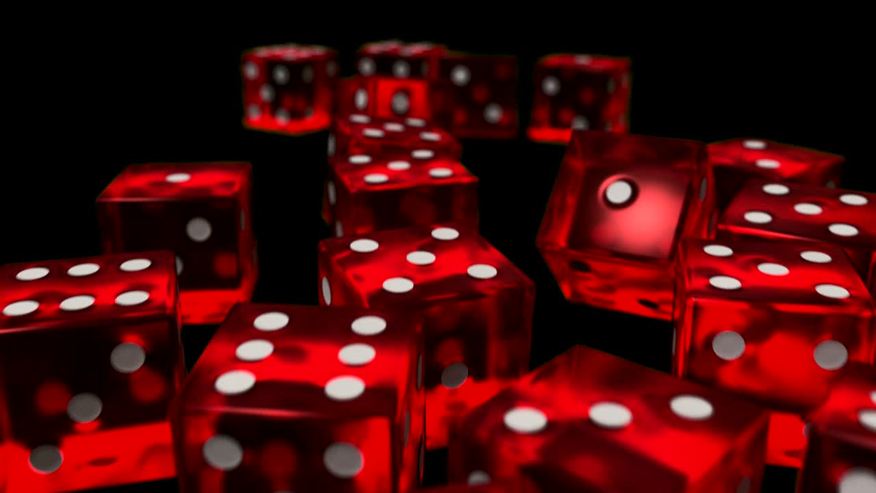 rolling dice cámara lenta de primer plano dof casino juego de azar juego vegas 4k