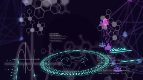 animation of scientific data processing over network of connections