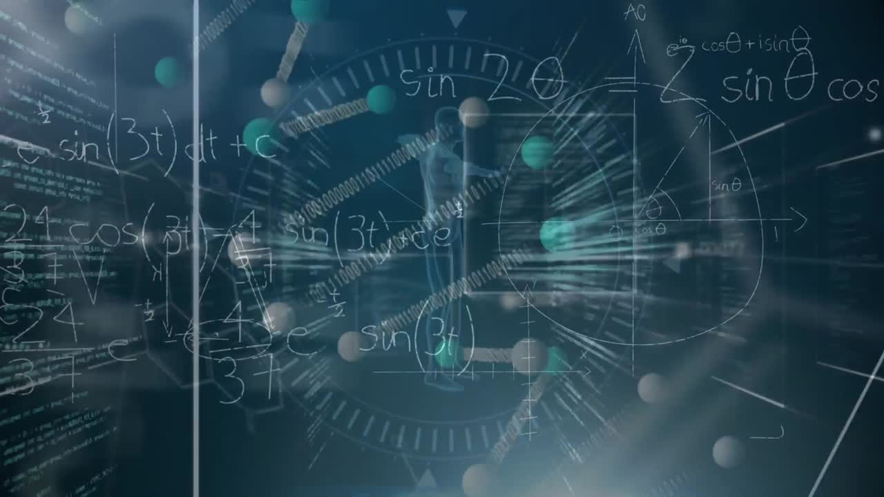 검은 바탕 위의 데이터 처리의 애니메이션과 dna