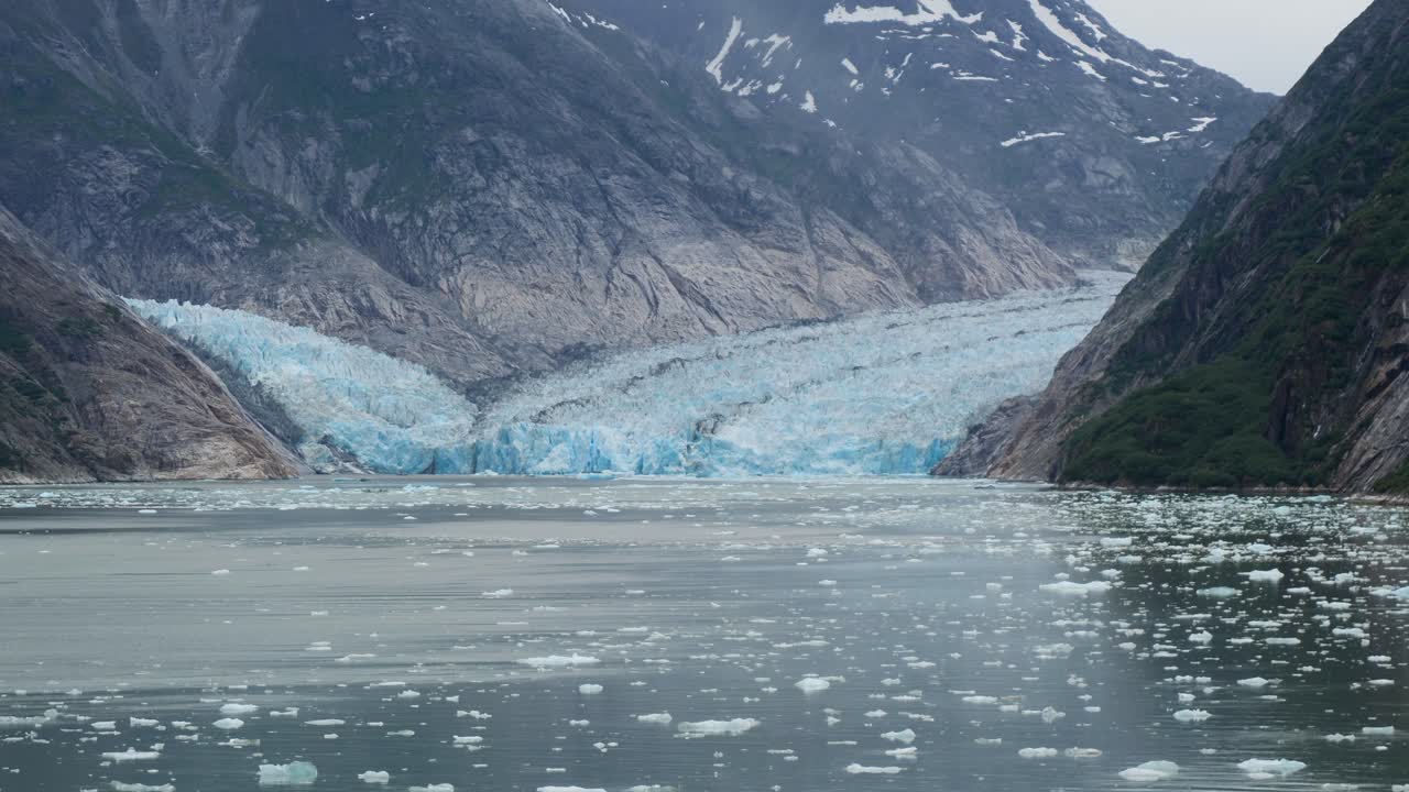 Scenic cruising at the Dawes Glacier, Endicott Arm fjord, Alaska.Cruise industry in Alaska.