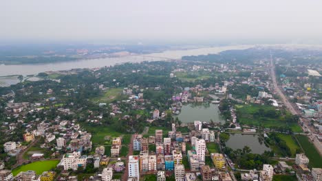 Barisal,-Bangladesh---Expansive-Vista-of-Urban-Cityscape---Aerial-Drone-Shot