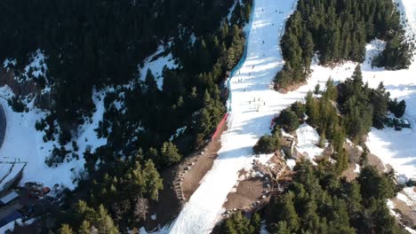 aerial views of an empty ski station in catalonia in covid times