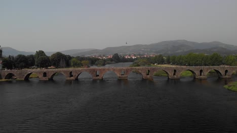 Ponte-de-Lima-Portugal-and-surrounding-area,-drone-footage