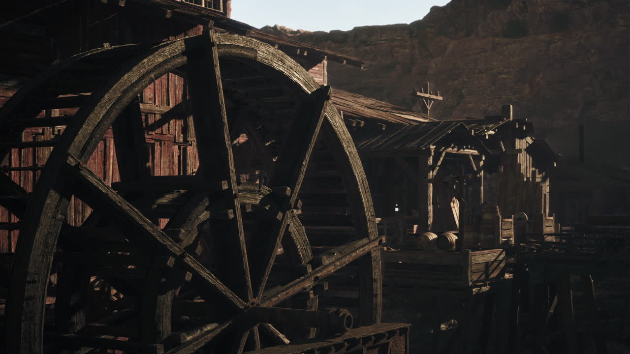 사막의 협곡에 있는 오래된 물 밀