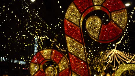 giant ornamental led christmas "candy cane" at landsdowne park, in ottawa, canada