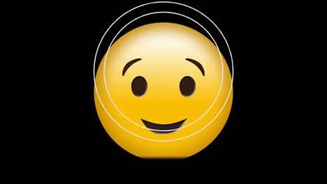 Digital-animation-of-film-reel-effect-over-winking-face-emoji-on-black-background