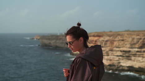 woman at the ocean coast