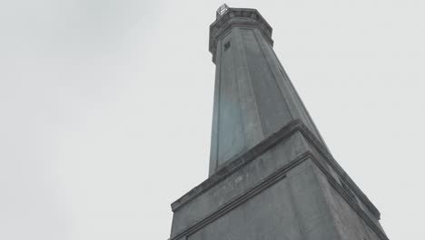 rotating upward shot of alcatraz tower in slow motion