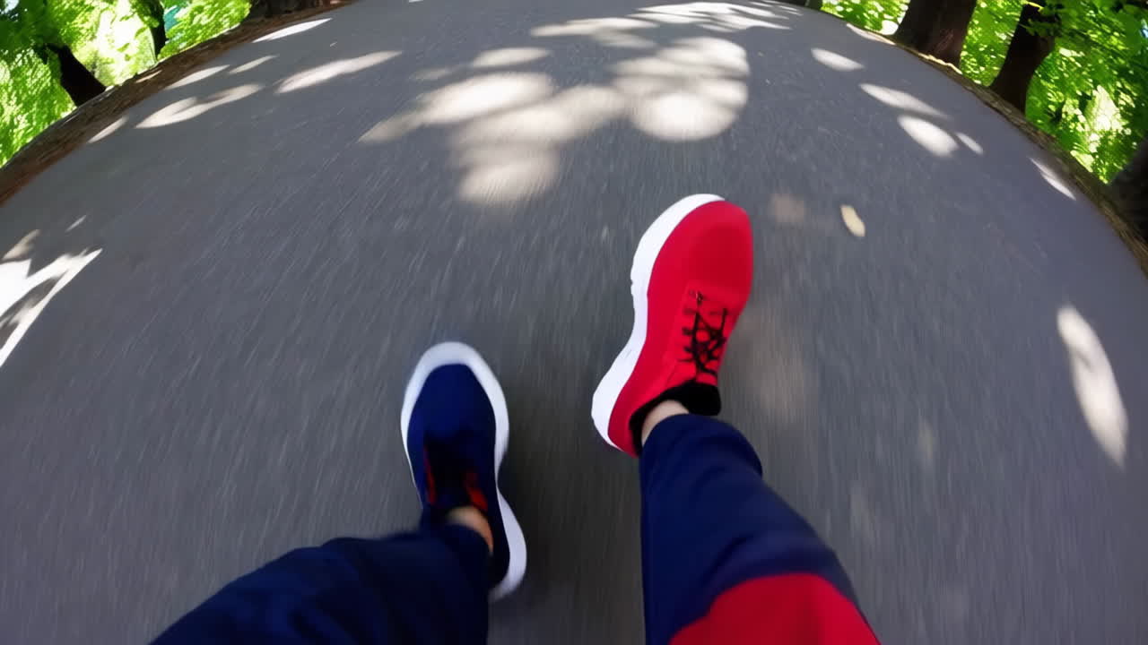 Walking through a park