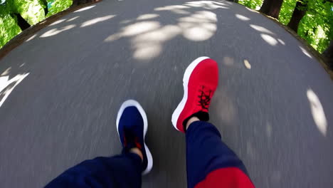 walking through a park