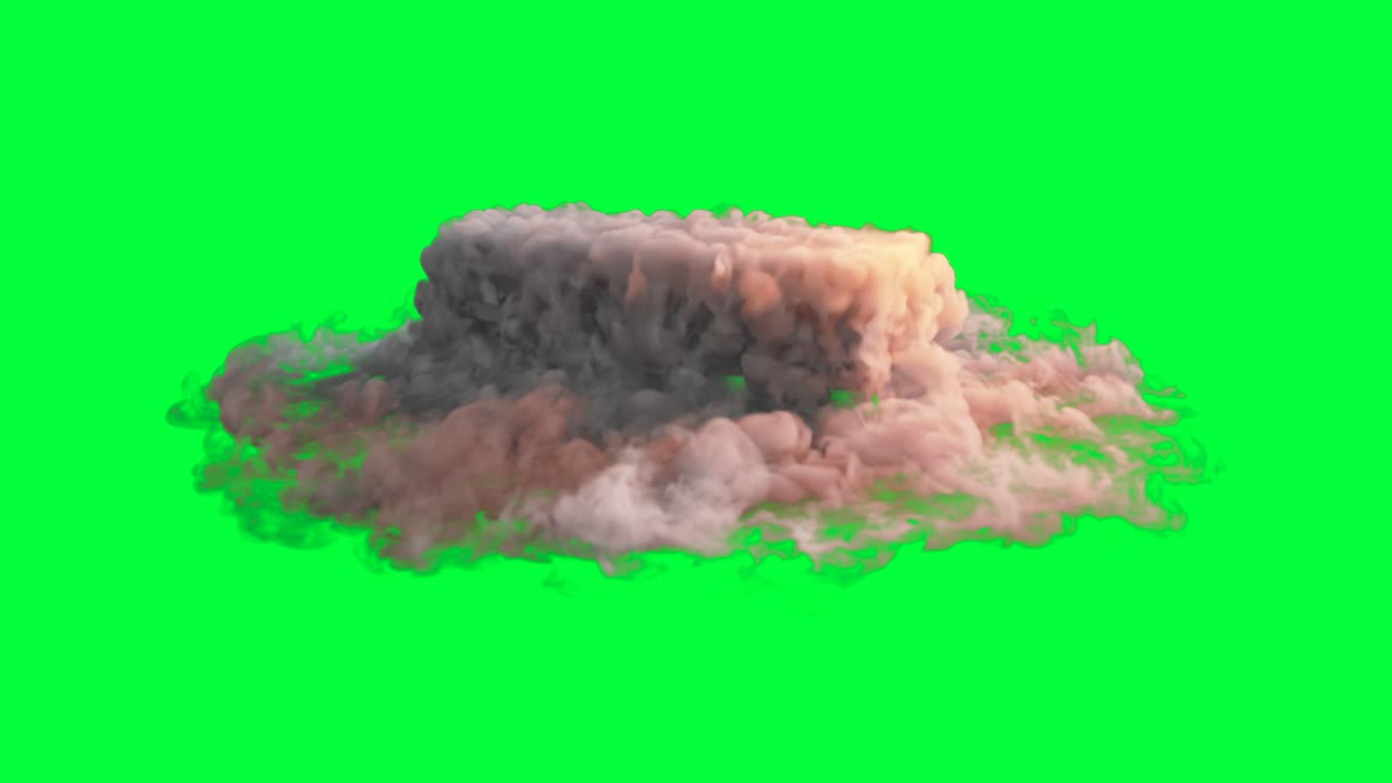 nube de humo en la pantalla verde