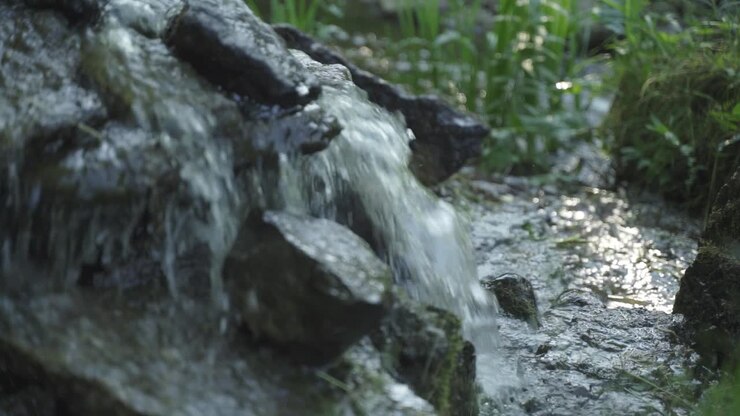 Stone waterfall close up
