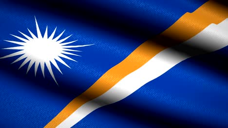 marshall islands flag waving textile textured background. seamless loop animation. full screen. slow motion. 4k video