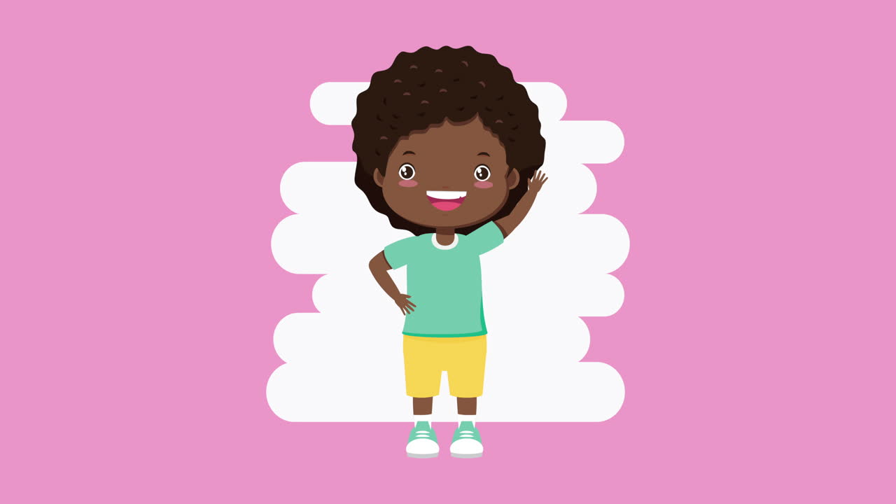 personaje cómico de una niña afro