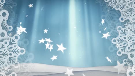 animación de la nieve cayendo sobre el paisaje de invierno