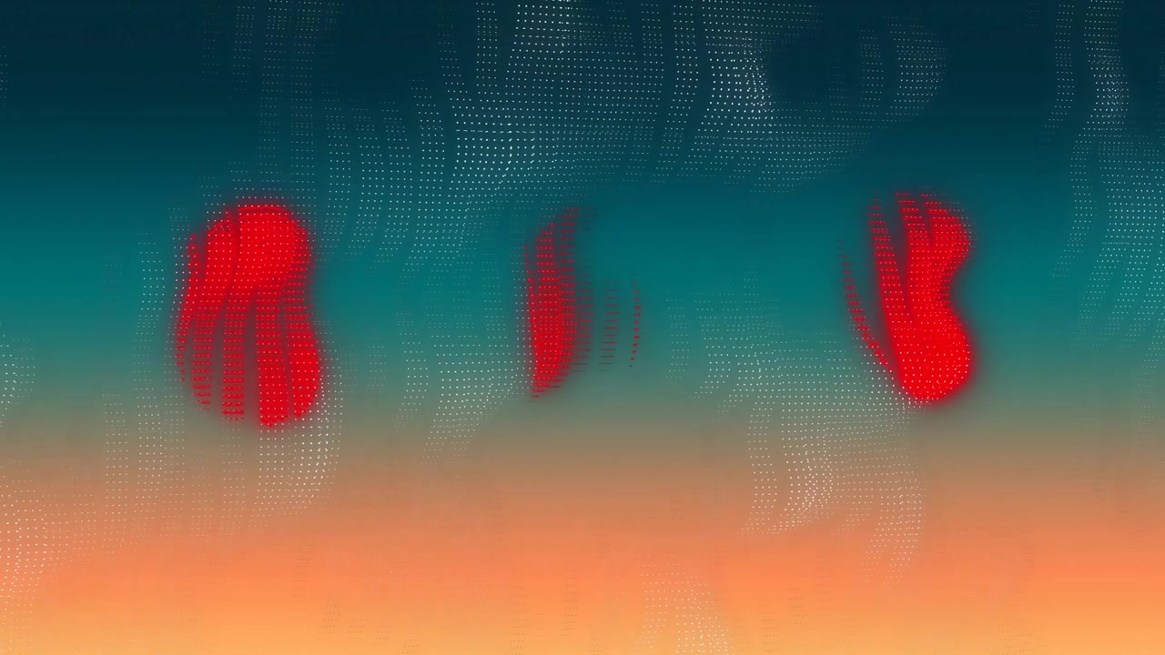 Animation of shapes on blue background
