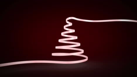 ribbon swirling to form christmas tree shape