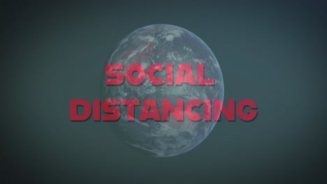 Social-distancing-text-against-globe