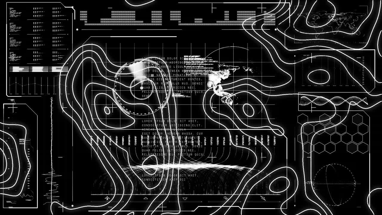 검은 바탕 위의 연결 네트워크의 애니메이션