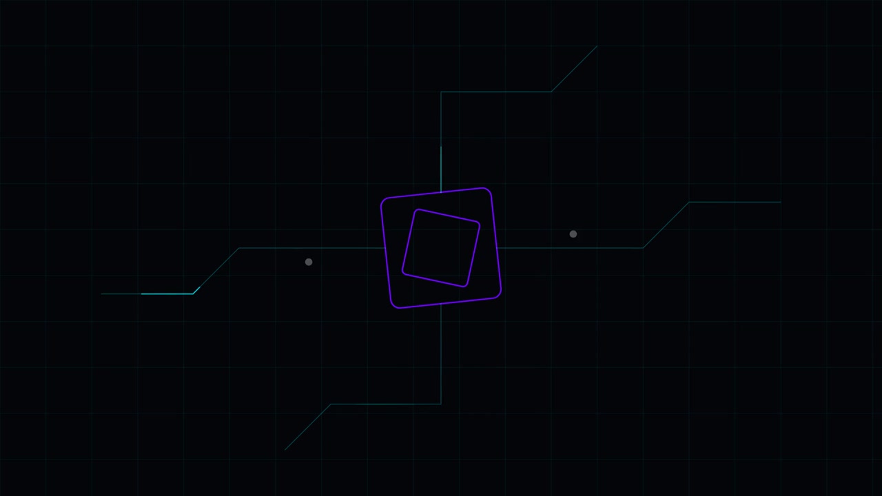 Abstract Digital Animation of Rotating Geometric Shapes and Circuit Lines
