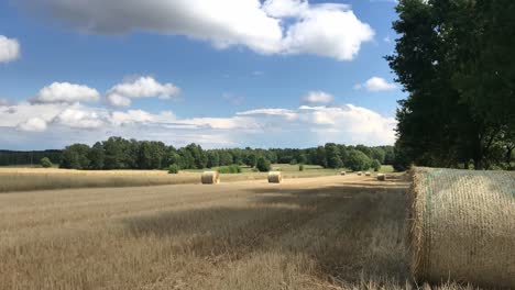 Ein-Faszinierender-Zeitraffer-Von-Zylindrischen-Strohballen-Auf-Dem-Feld