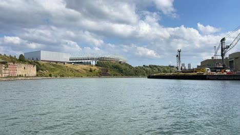 sunderland river wear north east england docks cranes factory wearside stadium of light football arena