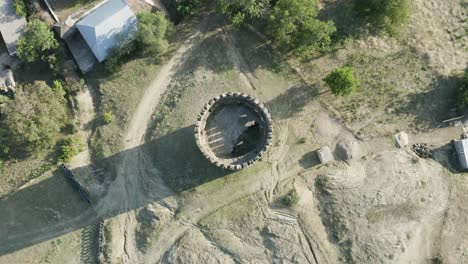 Overhead-Of-Ancient-Tower-Of-Vashlovani-In-Kvemo-Kartli,-Georgia