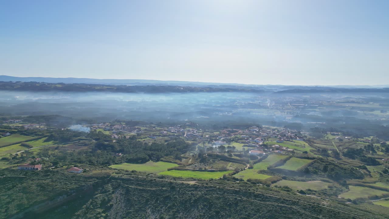 Miradouro do salgado in nazaré, portugal on a calm, clear day, aerial view