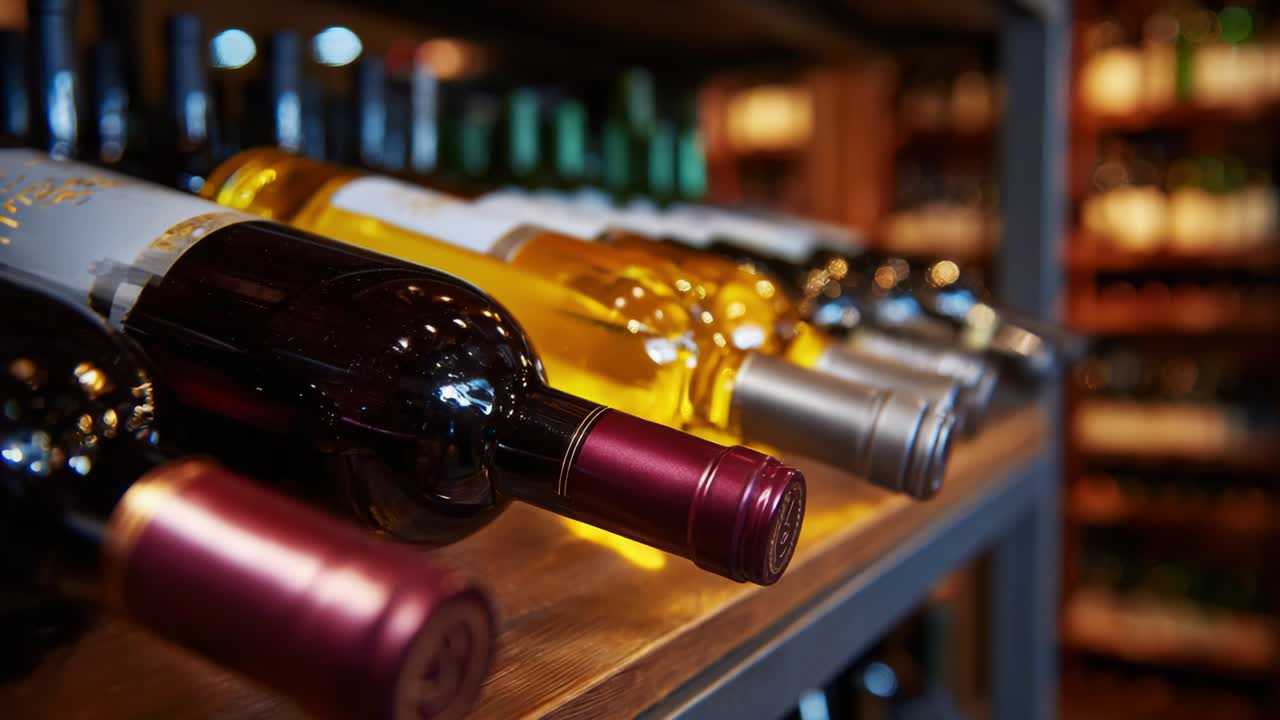 Bottiglie di vino su uno scaffale